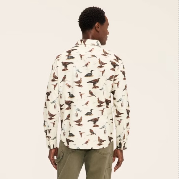 Adult Bird Motif Long Sleeve Button-Down Flannel Shirt - Woolrich x Target Cream - Picture 5 of 5